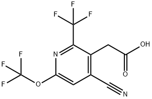 4-Cyano-6-(trifluoromethoxy)-2-(trifluoromethyl)pyridine-3-acetic acid Structure