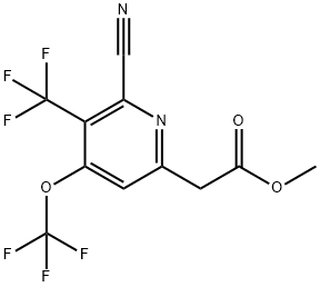 Methyl 2-cyano-4-(trifluoromethoxy)-3-(trifluoromethyl)pyridine-6-acetate Structure