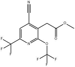 Methyl 4-cyano-2-(trifluoromethoxy)-6-(trifluoromethyl)pyridine-3-acetate 구조식 이미지