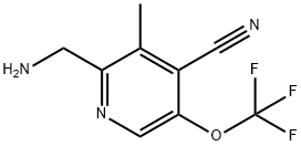 2-(Aminomethyl)-4-cyano-3-methyl-5-(trifluoromethoxy)pyridine Structure