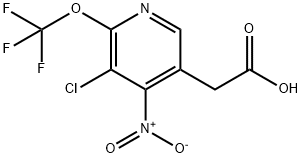 3-Chloro-4-nitro-2-(trifluoromethoxy)pyridine-5-acetic acid Structure