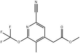 Methyl 6-cyano-3-methyl-2-(trifluoromethoxy)pyridine-4-acetate Structure