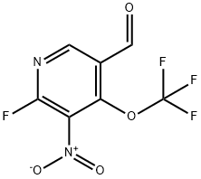 2-Fluoro-3-nitro-4-(trifluoromethoxy)pyridine-5-carboxaldehyde Structure