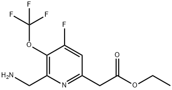 Ethyl 2-(aminomethyl)-4-fluoro-3-(trifluoromethoxy)pyridine-6-acetate Structure