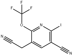 3-Cyano-2-iodo-6-(trifluoromethoxy)pyridine-5-acetonitrile Structure