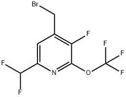 4-(Bromomethyl)-6-(difluoromethyl)-3-fluoro-2-(trifluoromethoxy)pyridine Structure