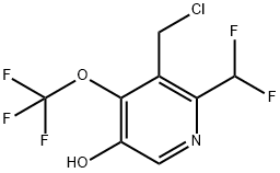 3-(Chloromethyl)-2-(difluoromethyl)-5-hydroxy-4-(trifluoromethoxy)pyridine Structure