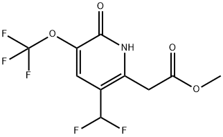 Methyl 5-(difluoromethyl)-2-hydroxy-3-(trifluoromethoxy)pyridine-6-acetate Structure