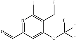 3-(Fluoromethyl)-2-iodo-4-(trifluoromethoxy)pyridine-6-carboxaldehyde Structure