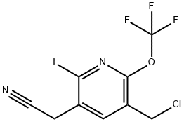 3-(Chloromethyl)-6-iodo-2-(trifluoromethoxy)pyridine-5-acetonitrile Structure