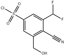 4-Cyano-3-difluoromethyl-5-(hydroxymethyl)benzenesulfonyl chloride Structure