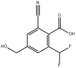 2-Cyano-6-difluoromethyl-4-(hydroxymethyl)benzoic acid Structure