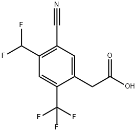 5-Cyano-4-difluoromethyl-2-(trifluoromethyl)phenylacetic acid Structure