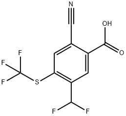 2-Cyano-5-difluoromethyl-4-(trifluoromethylthio)benzoic acid Structure