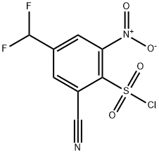 2-Cyano-4-difluoromethyl-6-nitrobenzenesulfonylchloride Structure