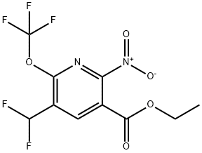 Ethyl 3-(difluoromethyl)-6-nitro-2-(trifluoromethoxy)pyridine-5-carboxylate Structure