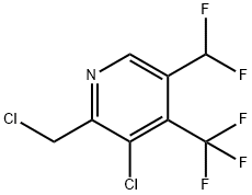 3-Chloro-2-(chloromethyl)-5-(difluoromethyl)-4-(trifluoromethyl)pyridine Structure