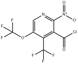 2-Nitro-5-(trifluoromethoxy)-4-(trifluoromethyl)pyridine-3-carbonyl chloride Structure