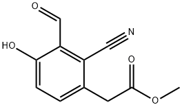 Methyl 2-cyano-3-formyl-4-hydroxyphenylacetate Structure