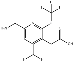 6-(Aminomethyl)-4-(difluoromethyl)-2-(trifluoromethoxy)pyridine-3-acetic acid Structure