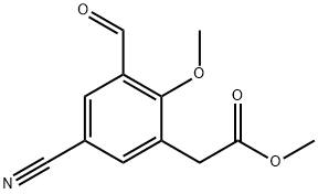 Methyl 5-cyano-3-formyl-2-methoxyphenylacetate Structure