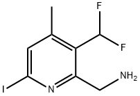 2-(Aminomethyl)-3-(difluoromethyl)-6-iodo-4-methylpyridine Structure