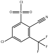 5-Chloro-2-cyano-3-(trifluoromethyl)benzenesulfonylchloride Structure