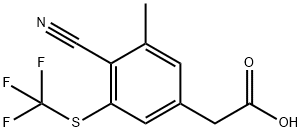 4-Cyano-3-methyl-5-(trifluoromethylthio)phenylacetic acid Structure