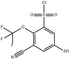 3-Cyano-5-mercapto-2-(trifluoromethoxy)benzenesulfonyl chloride Structure