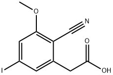 2-Cyano-5-iodo-3-methoxyphenylacetic acid Structure