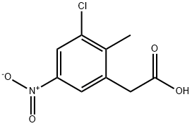 3-chloro-2-methyl-5-nitrophenylacetic acid Structure