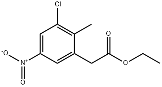 Benzeneacetic acid, 3-chloro-2-methyl-5-nitro-, ethyl ester Structure