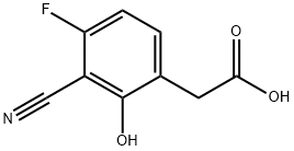 3-Cyano-4-fluoro-2-hydroxyphenylacetic acid Structure