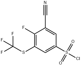 3-Cyano-4-fluoro-5-(trifluoromethylthio)benzenesulfonyl chloride Structure