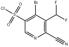 4-Bromo-2-cyano-3-(difluoromethyl)pyridine-5-sulfonyl chloride Structure