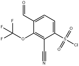 2-Cyano-4-formyl-3-(trifluoromethoxy)benzenesulfonyl chloride Structure