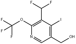 3-(Difluoromethyl)-4-iodo-2-(trifluoromethoxy)pyridine-5-methanol Structure