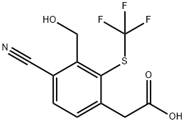 4-Cyano-3-hydroxymethyl-2-(trifluoromethylthio)phenylacetic acid Structure