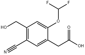 5-Cyano-2-difluoromethoxy-4-(hydroxymethyl)phenylacetic acid Structure