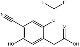 4-Cyano-2-difluoromethoxy-5-hydroxyphenylacetic acid Structure