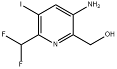 5-Amino-2-(difluoromethyl)-3-iodopyridine-6-methanol Structure