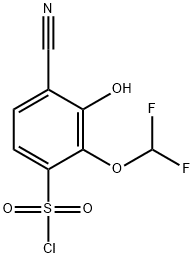 4-Cyano-2-difluoromethoxy-3-hydroxybenzenesulfonylchloride Structure