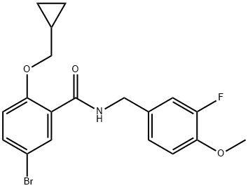 Benzamide, 5-bromo-2-(cyclopropylmethoxy)-N-[(3-fluoro-4-methoxyphenyl)methyl]- Structure