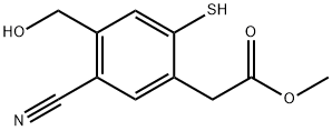 Methyl 5-cyano-4-hydroxymethyl-2-mercaptophenylacetate Structure