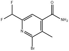 2-Bromo-6-(difluoromethyl)-3-methylpyridine-4-carboxamide Structure