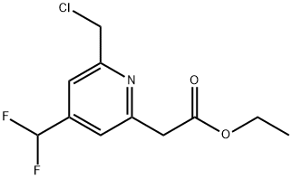 Ethyl 2-(chloromethyl)-4-(difluoromethyl)pyridine-6-acetate Structure