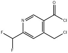 4-(Chloromethyl)-2-(difluoromethyl)pyridine-5-carbonyl chloride Structure