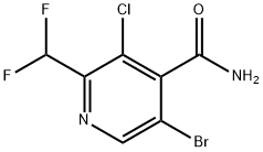 5-Bromo-3-chloro-2-(difluoromethyl)pyridine-4-carboxamide Structure