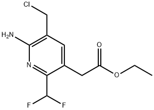 Ethyl 2-amino-3-(chloromethyl)-6-(difluoromethyl)pyridine-5-acetate Structure