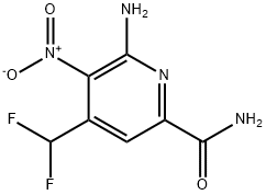 2-Amino-4-(difluoromethyl)-3-nitropyridine-6-carboxamide Structure